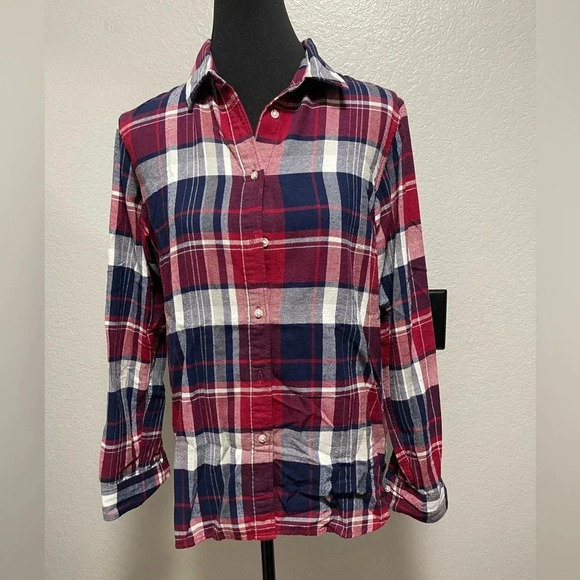 Uniqlo Multi Color Plaid Flannel Long Sleeve Button Down Shirt MEDIUM - Picture 1 of 6